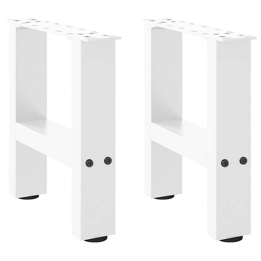 Gambe per Tavolino da Caff¨¨ Bianche 2 pz-Set di 2 Gamba per Tavolo 30x(30-31) cm Acciaio
