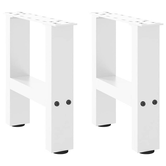 Gambe per Tavolino da Caff¨¨ Bianche 2 pz-Set di 2 Gamba per Tavolo 30x(30-31) cm Acciaio