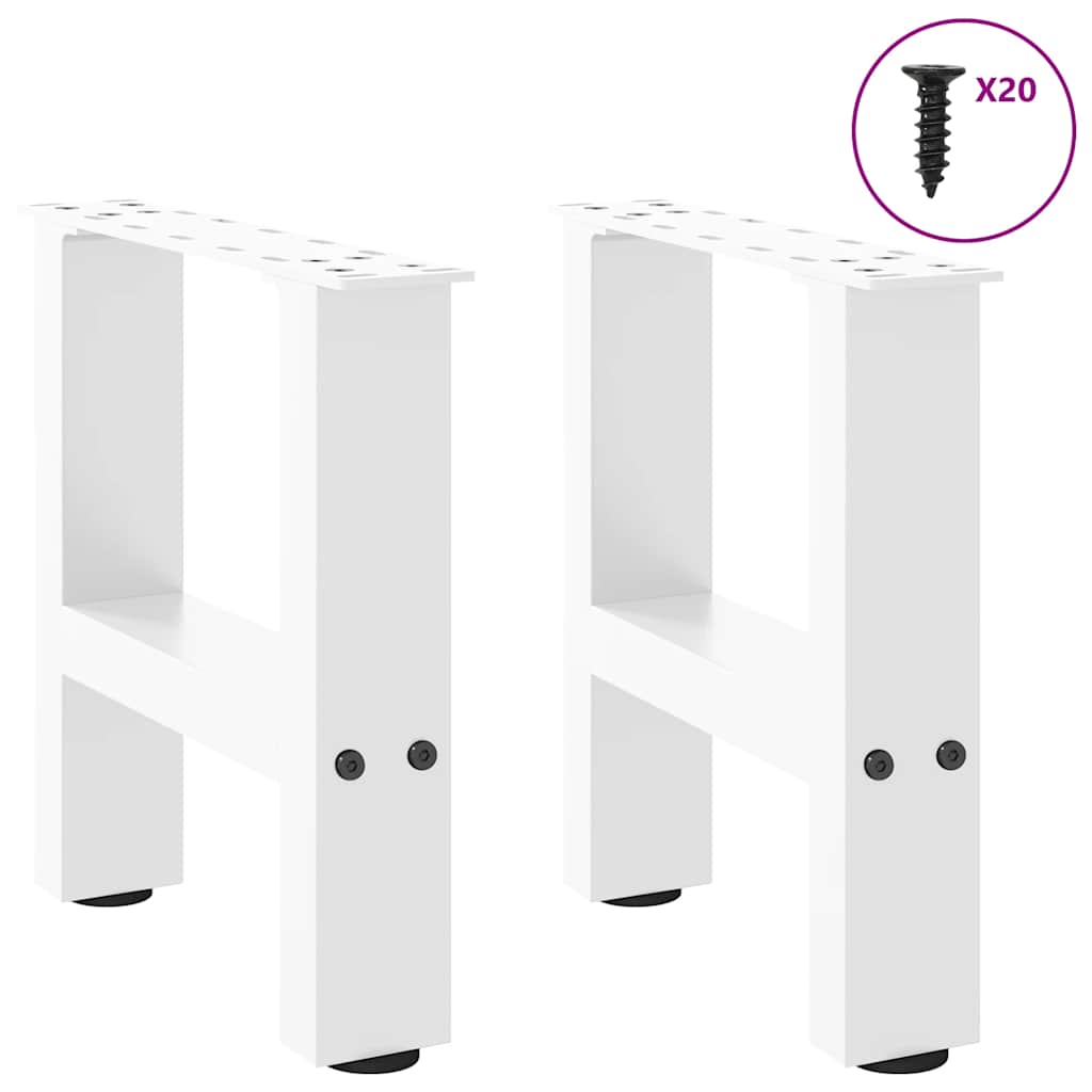 Gambe per Tavolino da Caffè Bianche 2 pz 40x(30-31) cm Acciaio