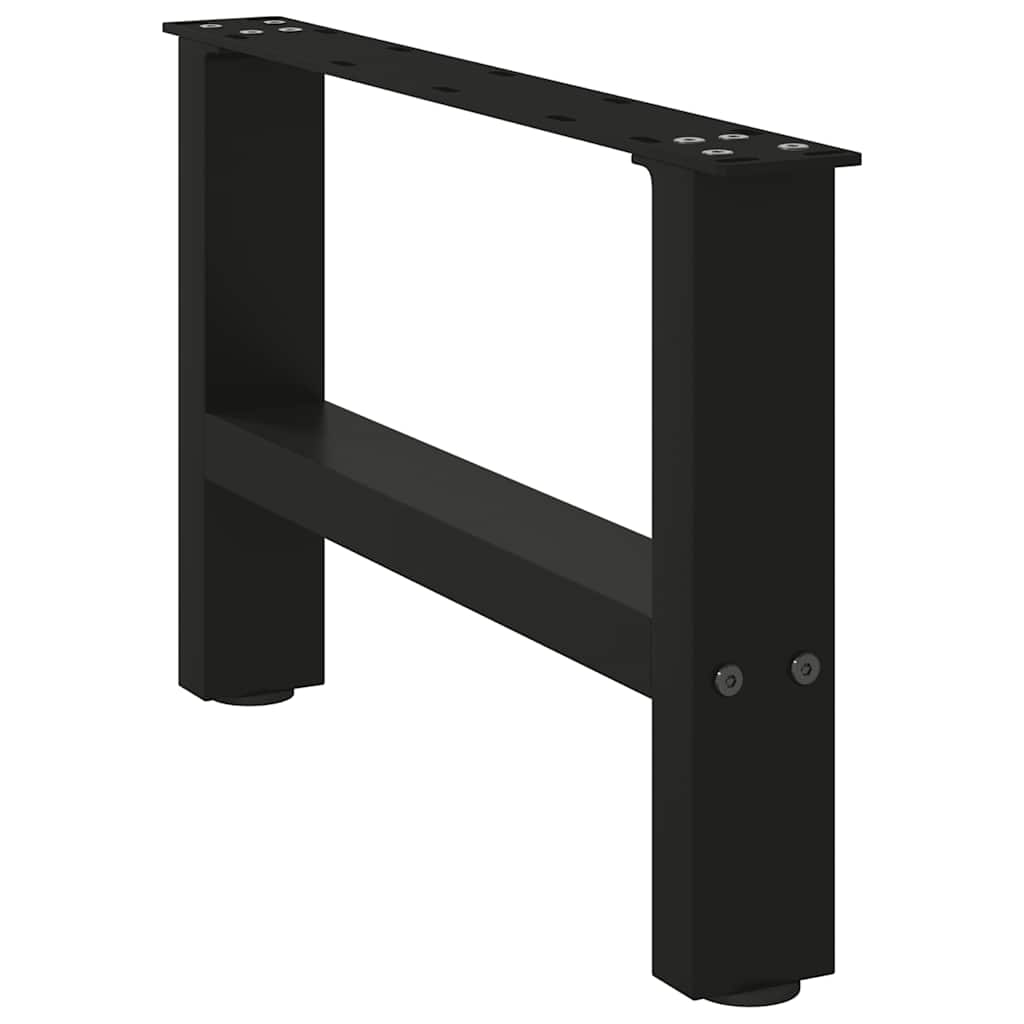 Gambe per Tavolino da Caffè Nere 2 pz 50x(30-31) cm Acciaio