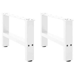 Gambe per Tavolino da Caffè Bianco 2 pz 50x(30-31) cm Acciaio 4013261