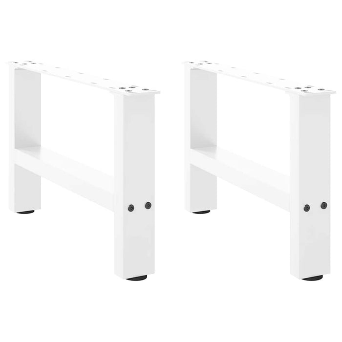 Gambe per Tavolino da Caff¨¨ Bianche 2 pz-Set di 2 Gamba per Tavolo 50x(30-31) cm Acciaio