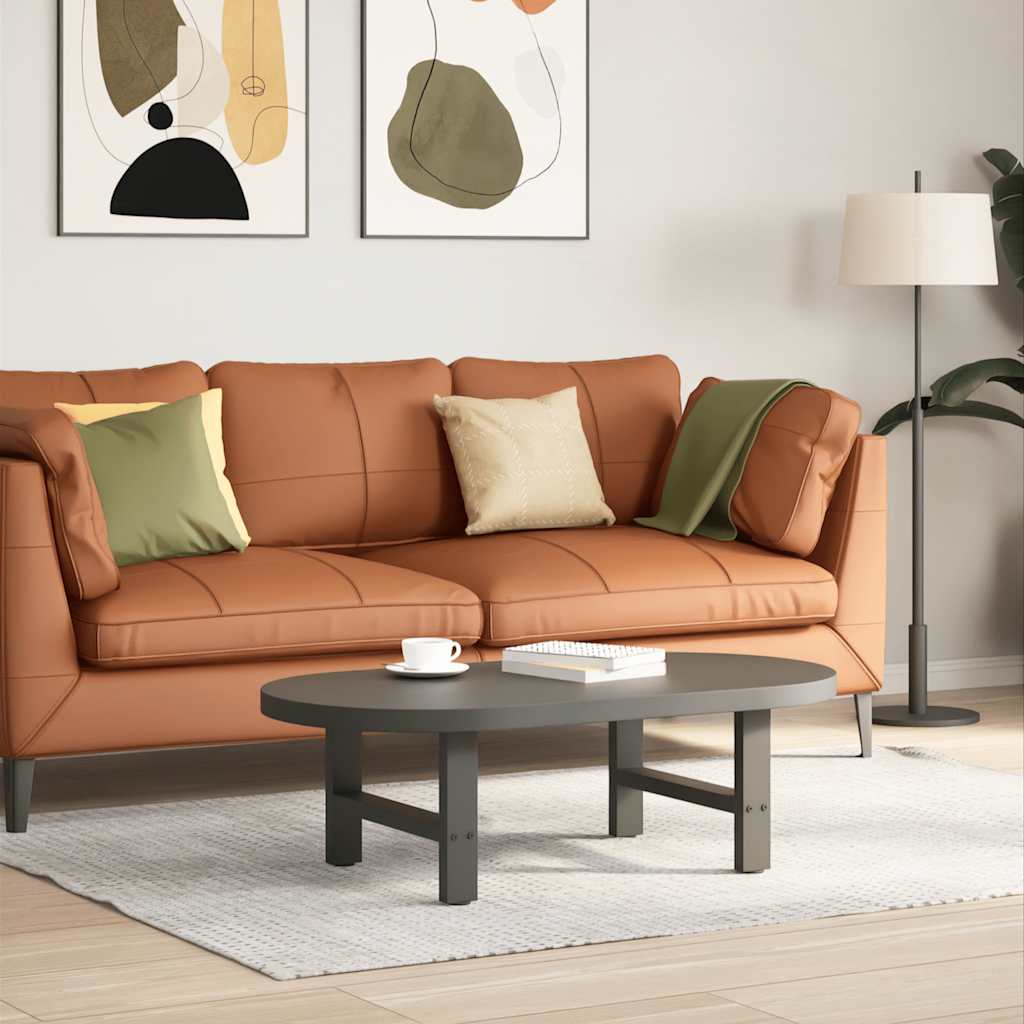 Gambe per Tavolino da Caff¨¨ Antracite 2 pz-Set di 2 Gamba per Tavolo 50x(30-31) cm Acciaio