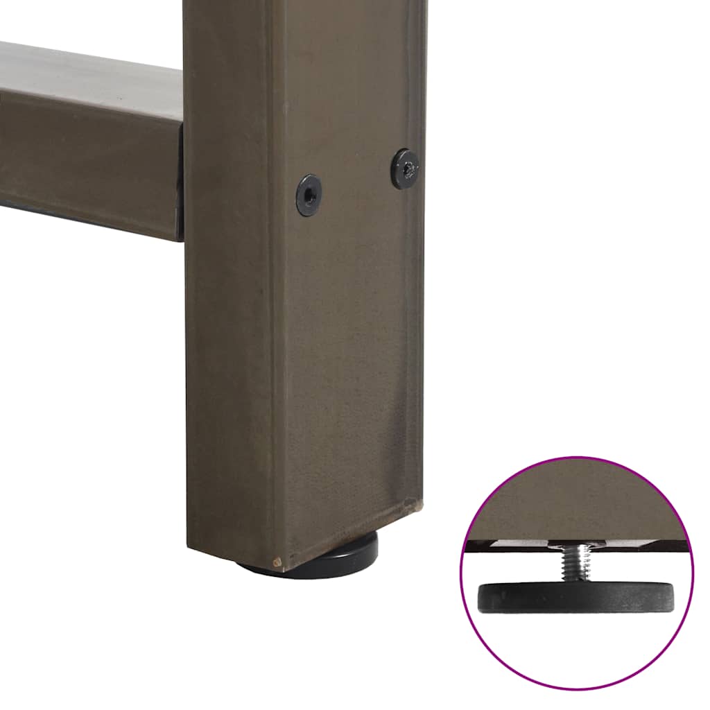 Gambe per Tavolino da Caff¨¨ in Acciaio Naturale 2 pz-Set di 2 Gamba per Tavolo 50x(30-31) cm Acciaio