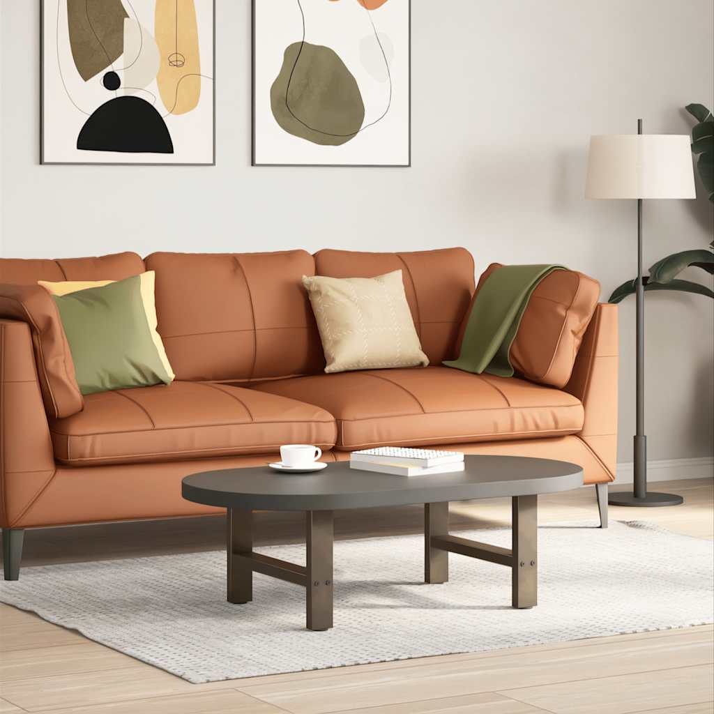 Gambe per Tavolino da Caffè in Acciaio Naturale 2 pz 50x(30-31) cm Acciaio