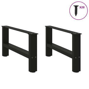 Gambe per Tavolino da Caffè Nere 2 pz 70x(30-31) cm Acciaio