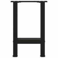 Gambe per Tavolino da Caff¨¨ Nere 2 pz-Set di 2 Gamba per Tavolo 28x(42-43) cm Acciaio