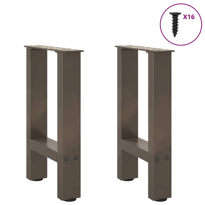 Gambe per Tavolino da Caffè in Acciaio Naturale 2 pz 28x(42-43) cm Acciaio