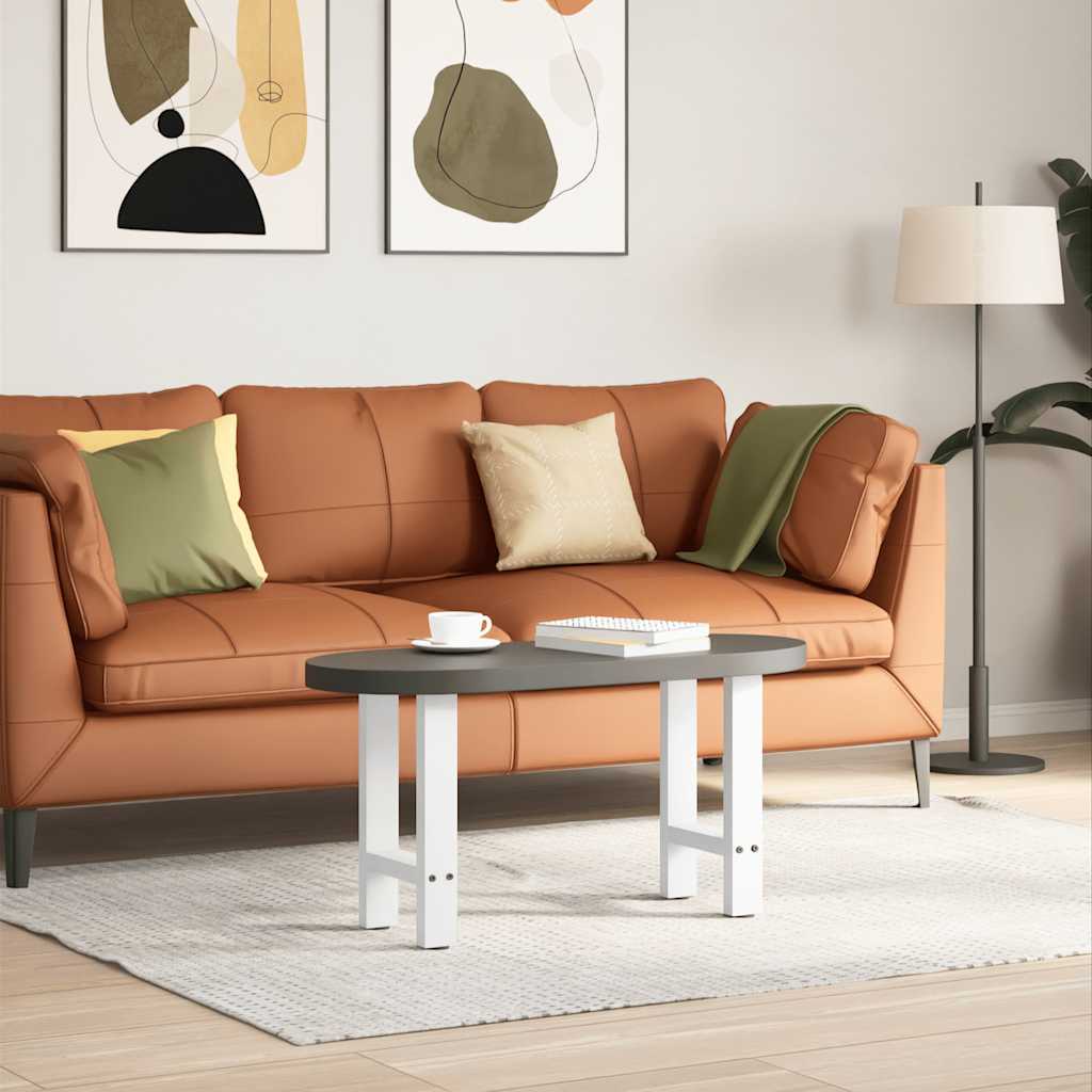 Gambe per Tavolino da Caffè Bianche 2 pz 38x(42-43) cm Acciaio