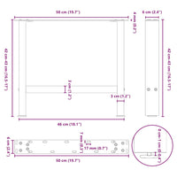 Gambe per Tavolino da Caffè Bianche 2 pz 50x(42-43) cm Acciaio