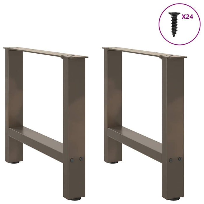 Gambe per Tavolino da Caff¨¨ in Acciaio Naturale 2 pz-Set di 2 Gamba per Tavolo 60x(42-43) cm Acciaio