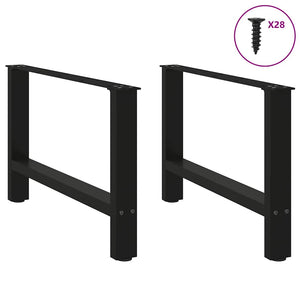 Gambe per Tavolino da Caff¨¨ Nere 2 pz-Set di 2 Gamba per Tavolo 70x(42-43) cm Acciaio