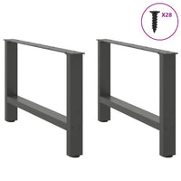 Gambe per Tavolino da Caff¨¨ Antracite 2 pz-Set di 2 Gamba per Tavolo 70x(42-43) cm Acciaio