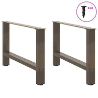 Gambe per Tavolino da Caff¨¨ in Acciaio Naturale 2 pz-Set di 2 Gamba per Tavolo 70x(42-43) cm Acciaio