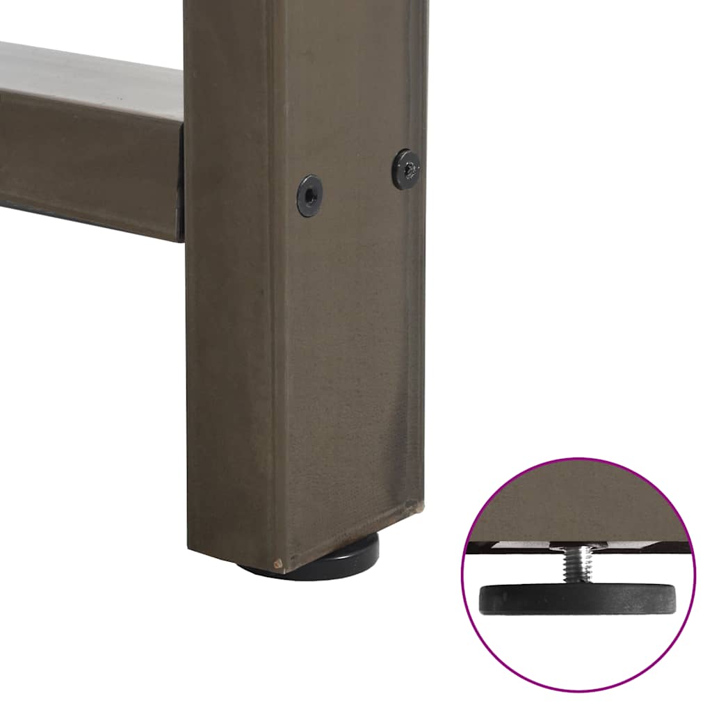 Gambe per Tavolino da Caff¨¨ in Acciaio Naturale 2 pz-Set di 2 Gamba per Tavolo 70x(42-43) cm Acciaio