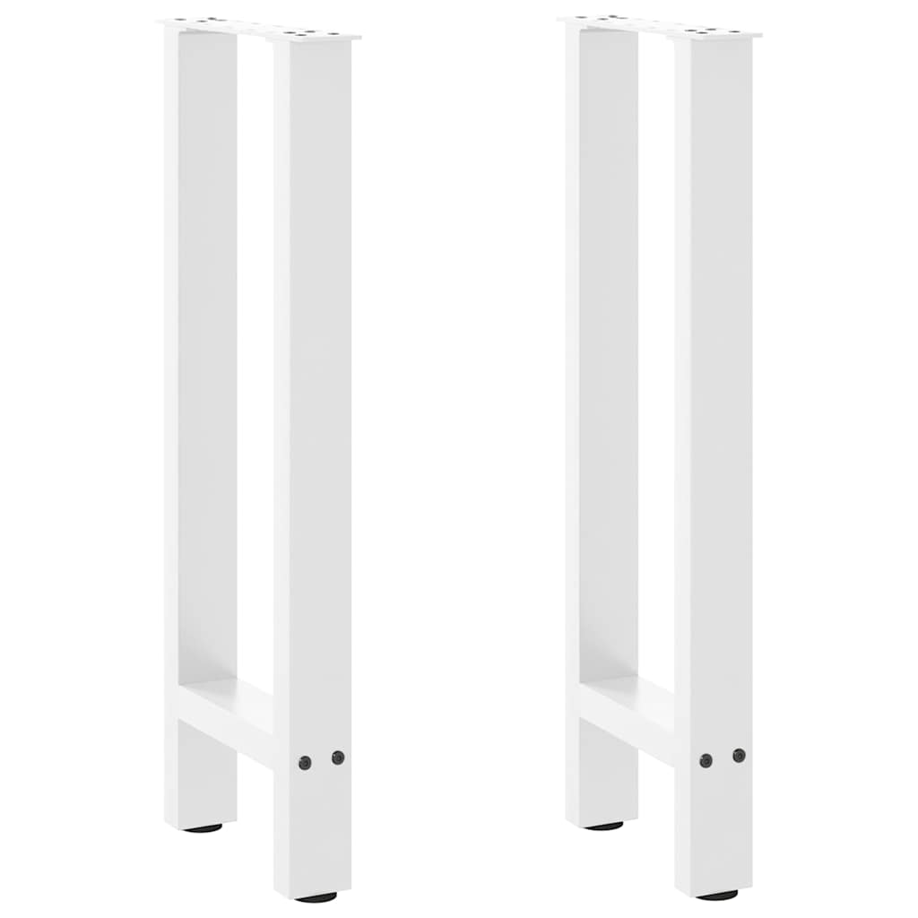 Set di 2 gambe robuste per tavolo consolle con piedini livellatori 38 x 72 cm acciaio bianco 02_0057537