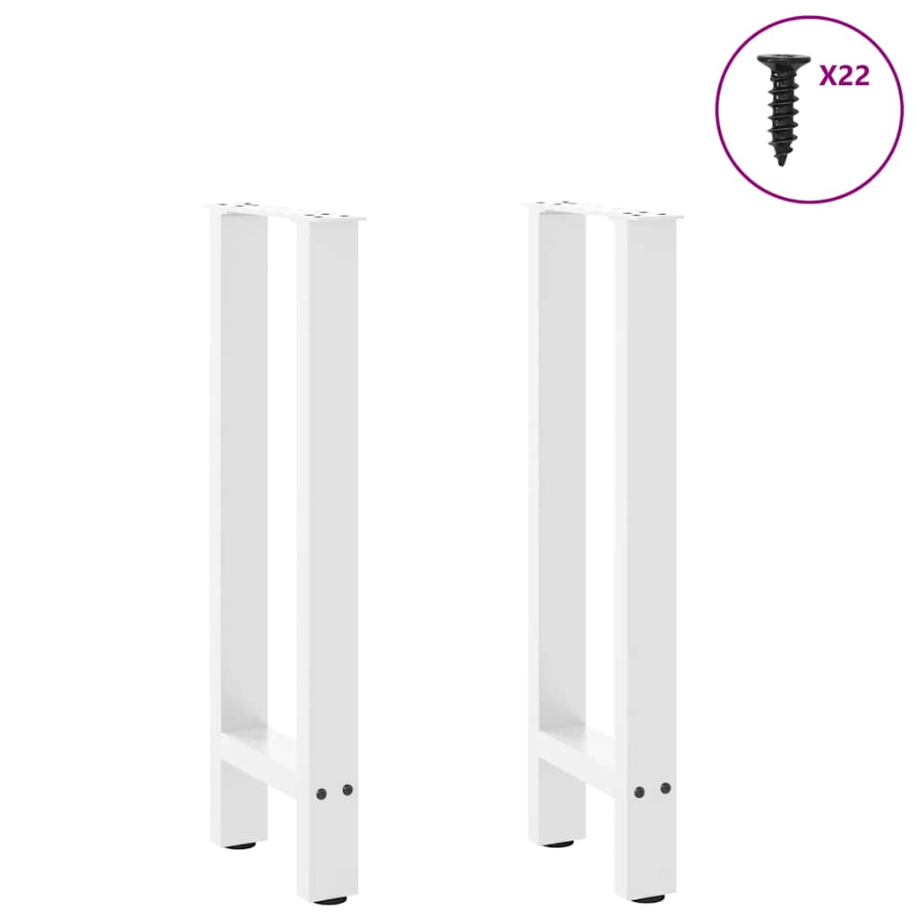 Set di 2 gambe robuste per tavolo consolle con piedini livellatori 38 x 72 cm acciaio bianco 02_0057537