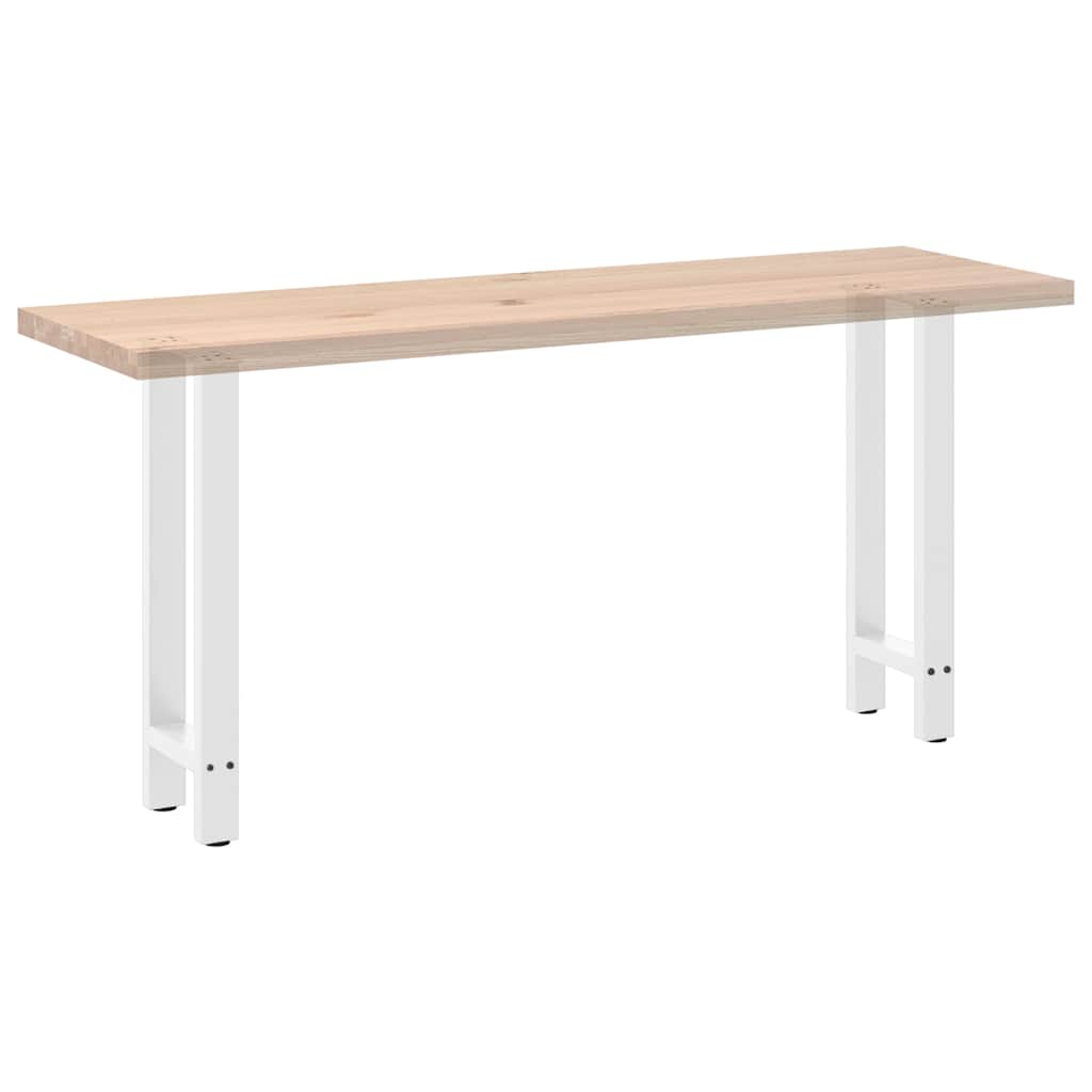 Set di 2 gambe robuste per tavolo consolle con piedini livellatori 38 x 72 cm acciaio bianco 02_0057537