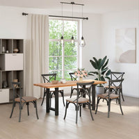 Gambe per tavolo da pranzo nere 2 pz 50x(72-73) cm in acciaio 4013300