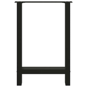 Gambe per tavolo da pranzo nere 2 pz 50x(72-73) cm in acciaio 4013300