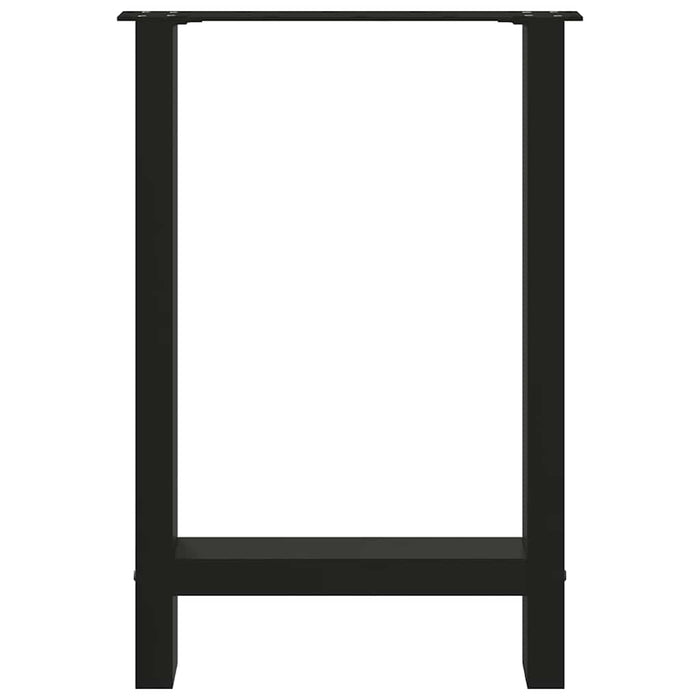 vidaXL Gambe per tavolo da pranzo nere 2 pz 50x(72-73) cm in acciaio