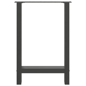 vidaXL Gambe per tavolo da pranzo antracite 2 pz 50x(72-73) cm in acciaio