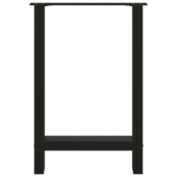 Gambe per tavolo da pranzo nere 2 pz 60x(72-73) cm in acciaio