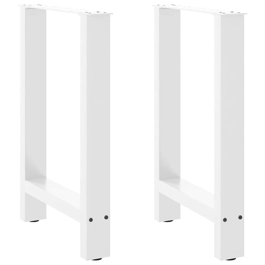 Gambe per tavolo da pranzo bianche 2 pz 60x(72-73) cm in acciaio
