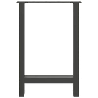 Gambe per tavolo da pranzo antracite 2 pz 60x(72-73) cm in acciaio