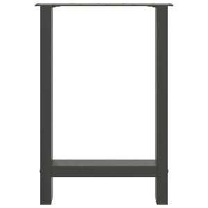 Gambe per tavolo da pranzo antracite 2 pz 60x(72-73) cm in acciaio