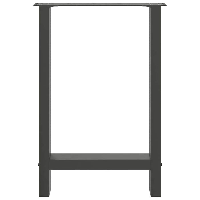 Gambe per tavolo da pranzo antracite 2 pz 60x(72-73) cm in acciaio