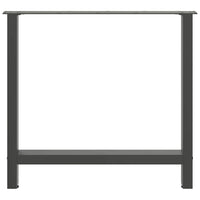 Gambe per tavolo da pranzo antracite 2 pz 70x(72-73) cm in acciaio