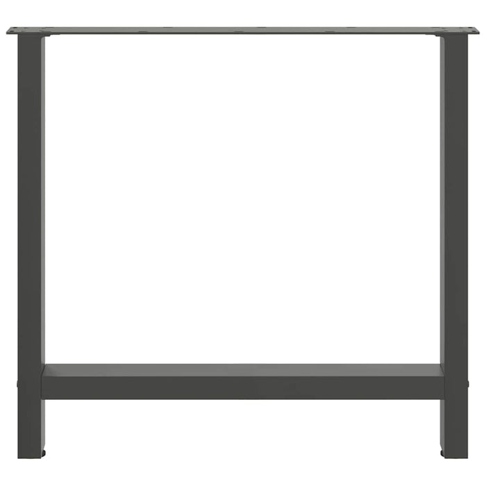 Gambe per tavolo da pranzo antracite 2 pz 70x(72-73) cm in acciaio