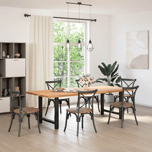 Gambe per tavolo da pranzo nere 2 pz 80x(72-73) cm in acciaio 4013312