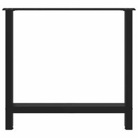Gambe per tavolo da pranzo nere 2 pz 80x(72-73) cm in acciaio