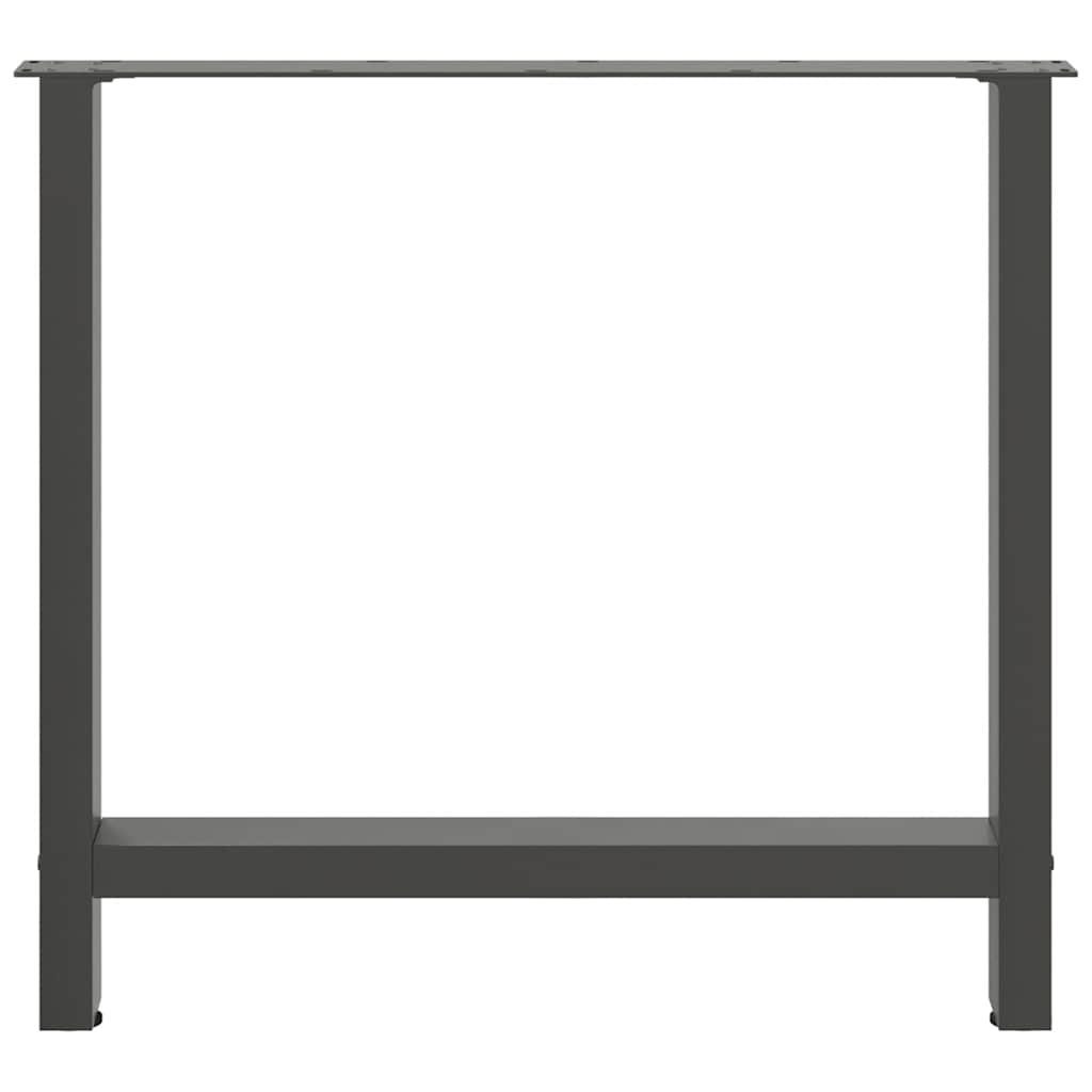 Gambe per tavolo da pranzo antracite 2 pz 80x(72-73) cm in acciaio 4013314