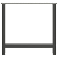 Gambe per tavolo da pranzo antracite 2 pz 80x(72-73) cm in acciaio 4013314