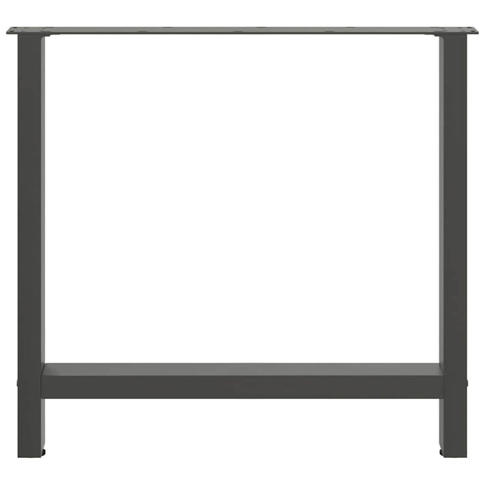 Gambe per tavolo da pranzo antracite 2 pz 80x(72-73) cm in acciaio 4013314