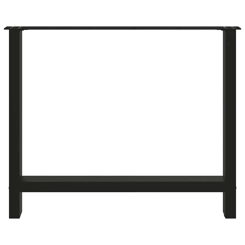 vidaXL Gambe per tavolo da pranzo nere 2 pz 90x(72-73) cm in acciaio