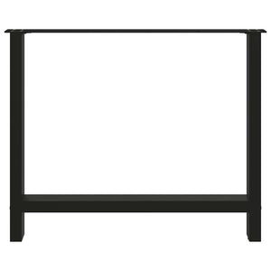 vidaXL Gambe per tavolo da pranzo nere 2 pz 90x(72-73) cm in acciaio