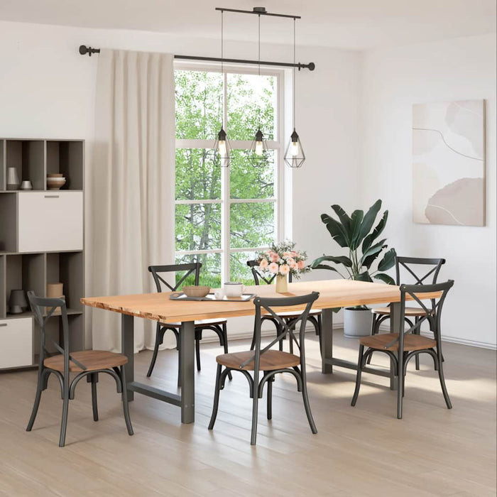 Gambe per tavolo da pranzo antracite 2 pz 90x(72-73) cm in acciaio