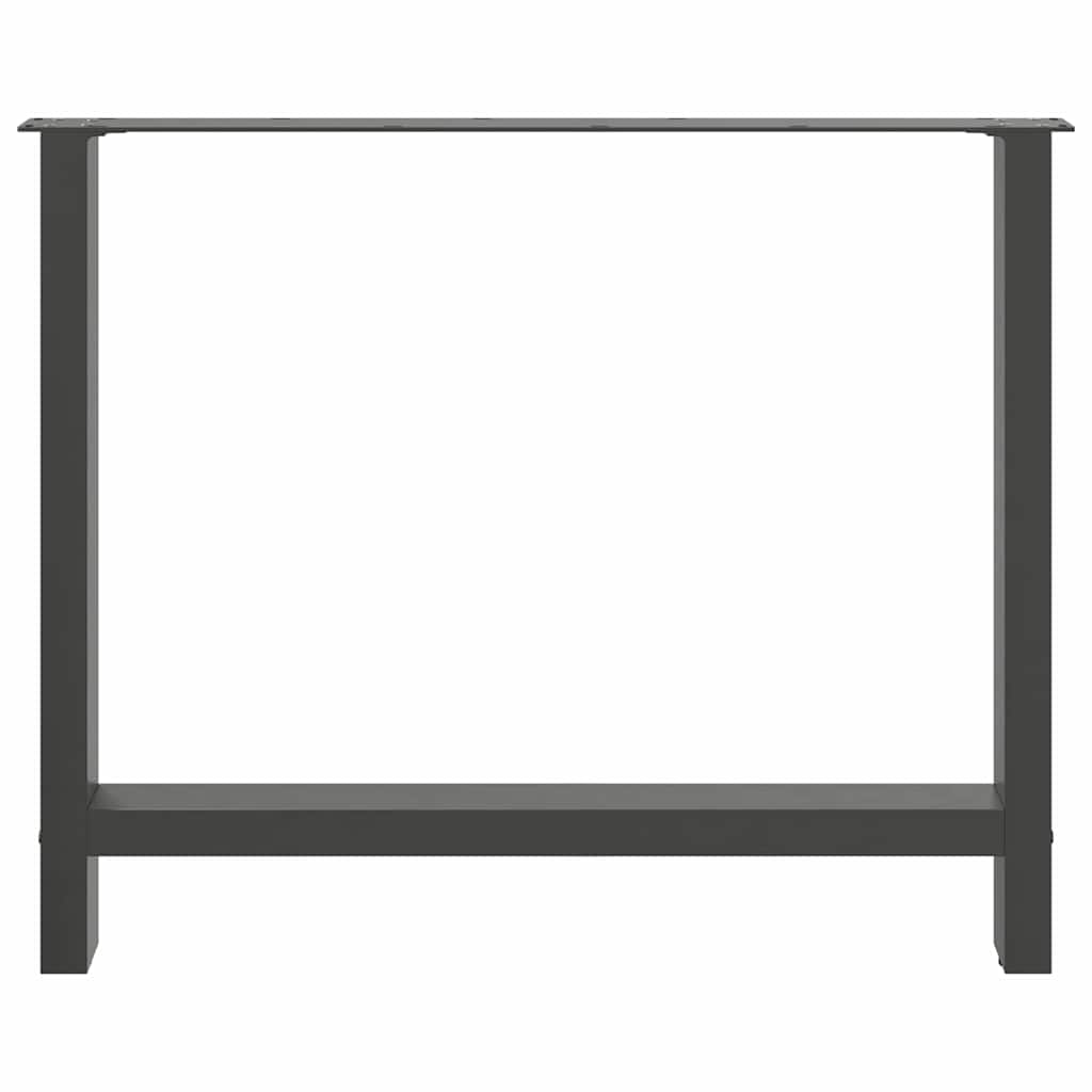 Gambe per tavolo da pranzo antracite 2 pz 90x(72-73) cm in acciaio