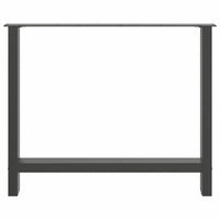 Gambe per tavolo da pranzo antracite 2 pz 90x(72-73) cm in acciaio
