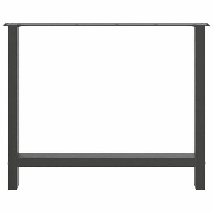 Gambe per tavolo da pranzo antracite 2 pz 90x(72-73) cm in acciaio