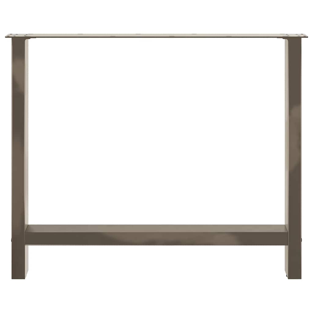 Gambe per tavolo da pranzo in acciaio naturale 2 pz 90x(72-73) cm Acciaio 4013319