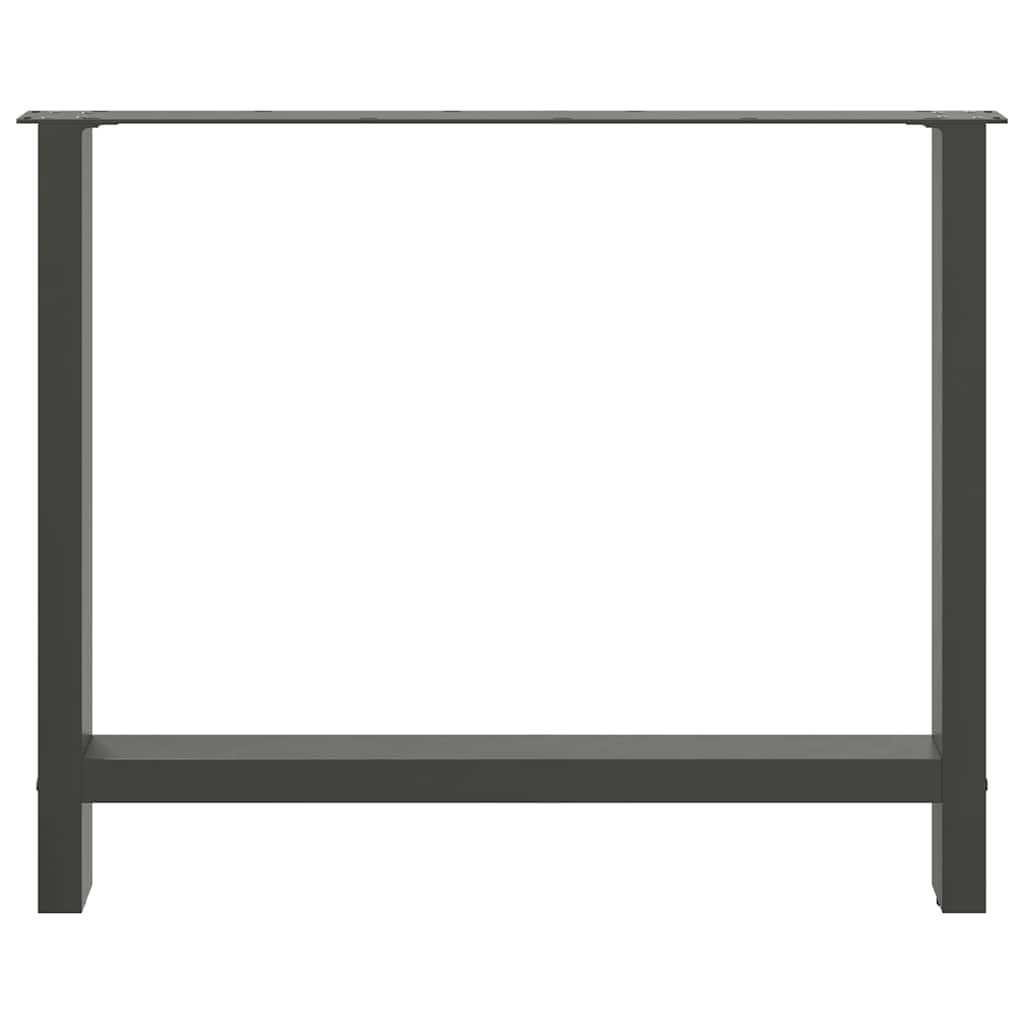 vidaXL Gambe per tavolo da pranzo antracite 2 pz 100x(72-73) cm in acciaio