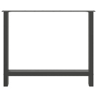vidaXL Gambe per tavolo da pranzo antracite 2 pz 100x(72-73) cm in acciaio
