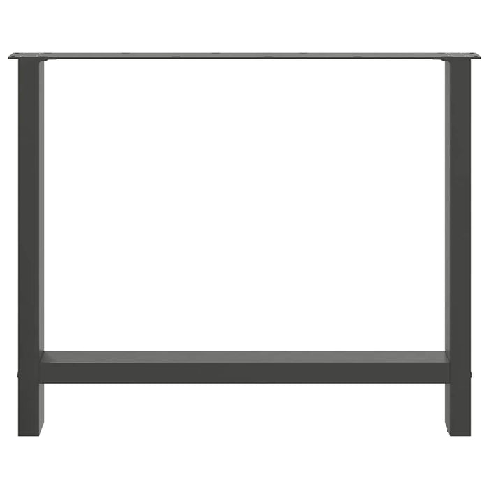 vidaXL Gambe per tavolo da pranzo antracite 2 pz 100x(72-73) cm in acciaio