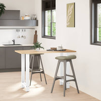 Gambe per tavolo da bar bianche 2 pz 50x(90-91) cm in acciaio 4013329