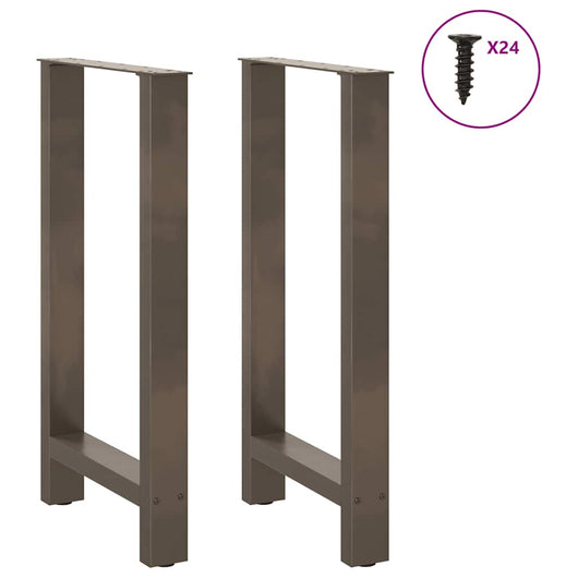 Gambe per tavolo da bar in acciaio naturale 2 pz 50x(90-91) cm in acciaio 4013331